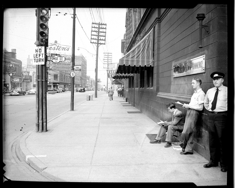 Looking west on Bloor from NW corner Yonge 1951